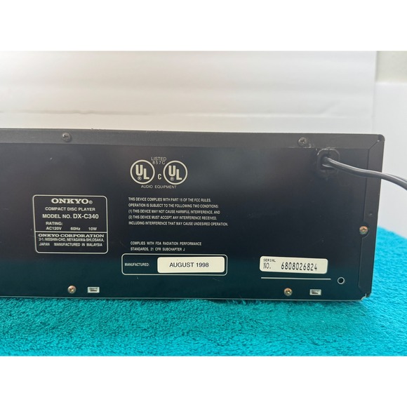 Onkyo DX-C340 6-CD Carousel Changer Player Black Vintage 1998 DXC340 - No Remote - Picture 10 of 12